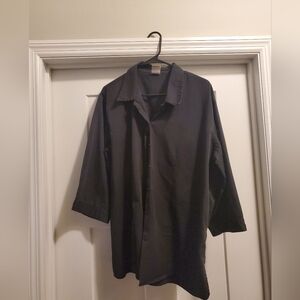 3/4 sleeve black dress shirt
